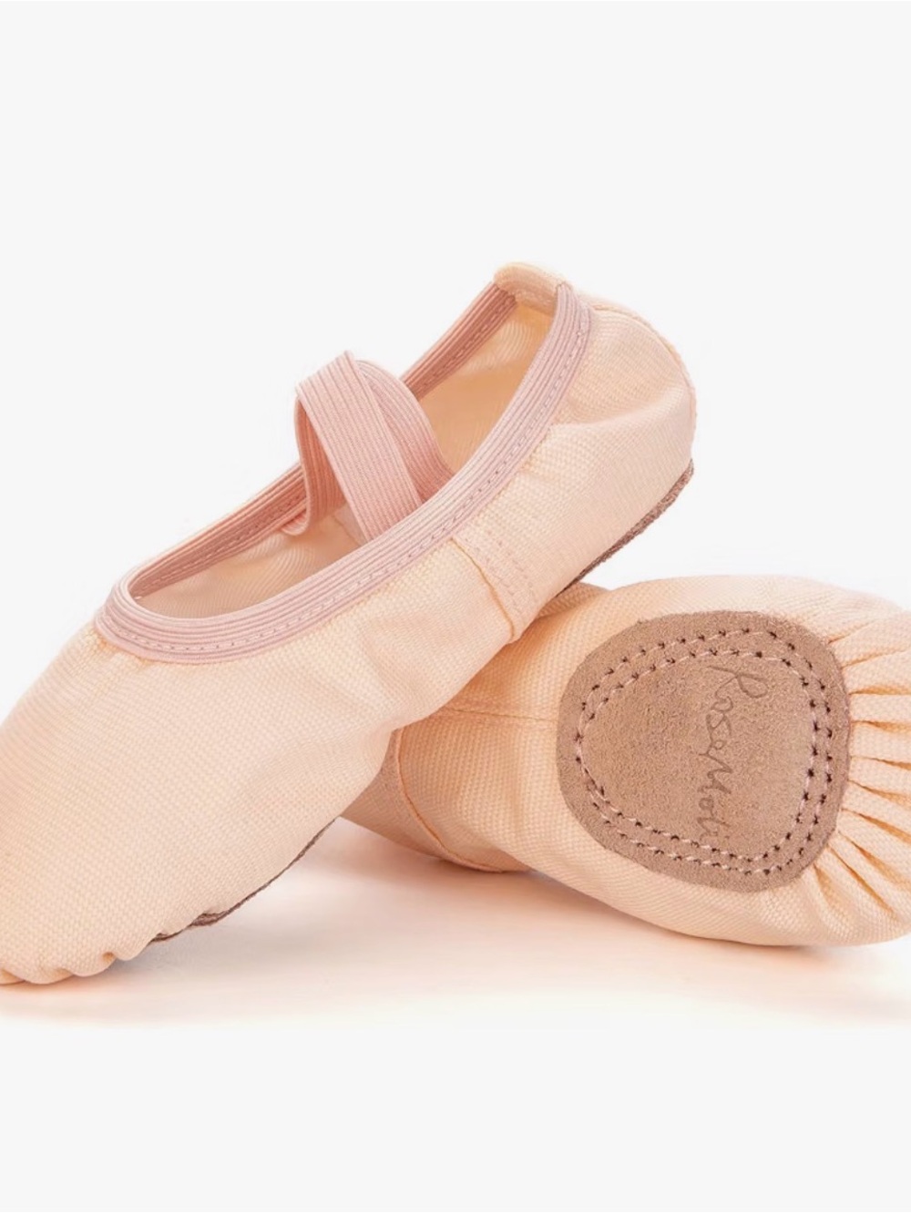 Kids Pink Ballet Shoes with Elastic Strap